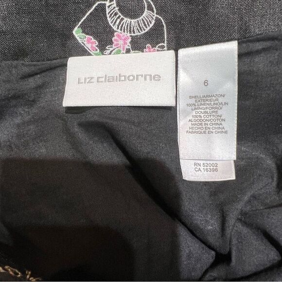 Liz Claiborne Black Girlcore Midi Skirt size 8 - Picture 3 of 3